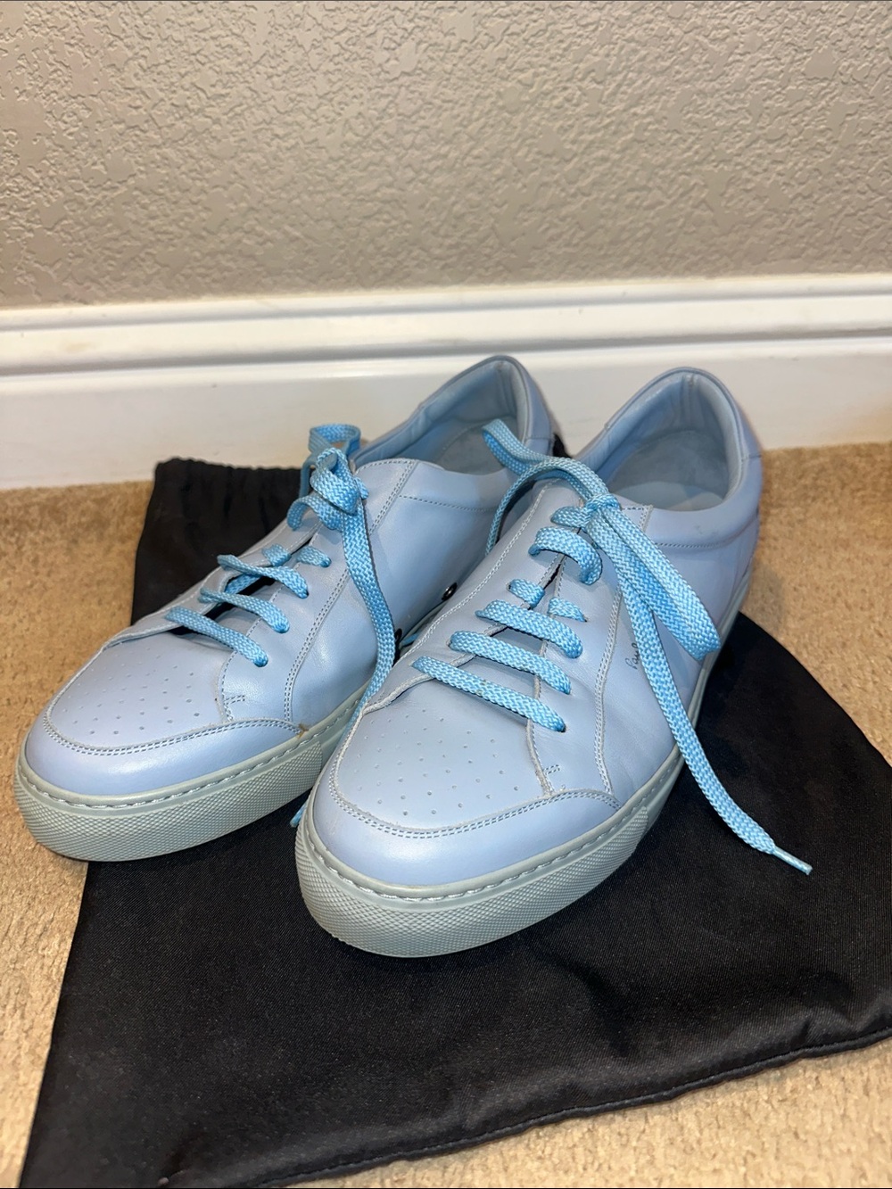 Paul Smith Light Blue Leather Low-Top Sneakers